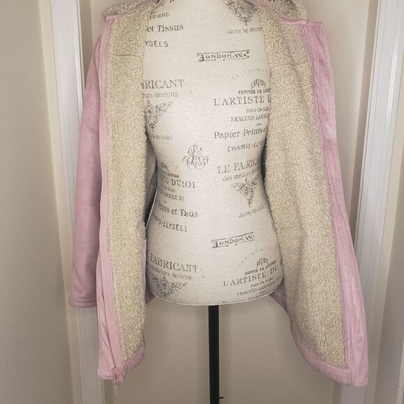 Woolrich Pink Sheerling Overcoat with Hood - Picture 7 of 13